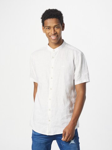 No Excess Comfort fit Button Up Shirt in White: front