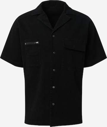 ABOUT YOU x Benny Cristo - Ajuste regular Camisa 'Samir' en negro: frente