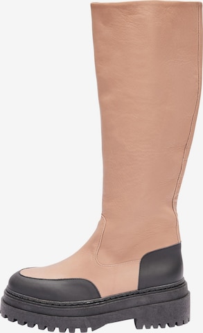 Bottes 'Asta' SELECTED FEMME en beige : devant