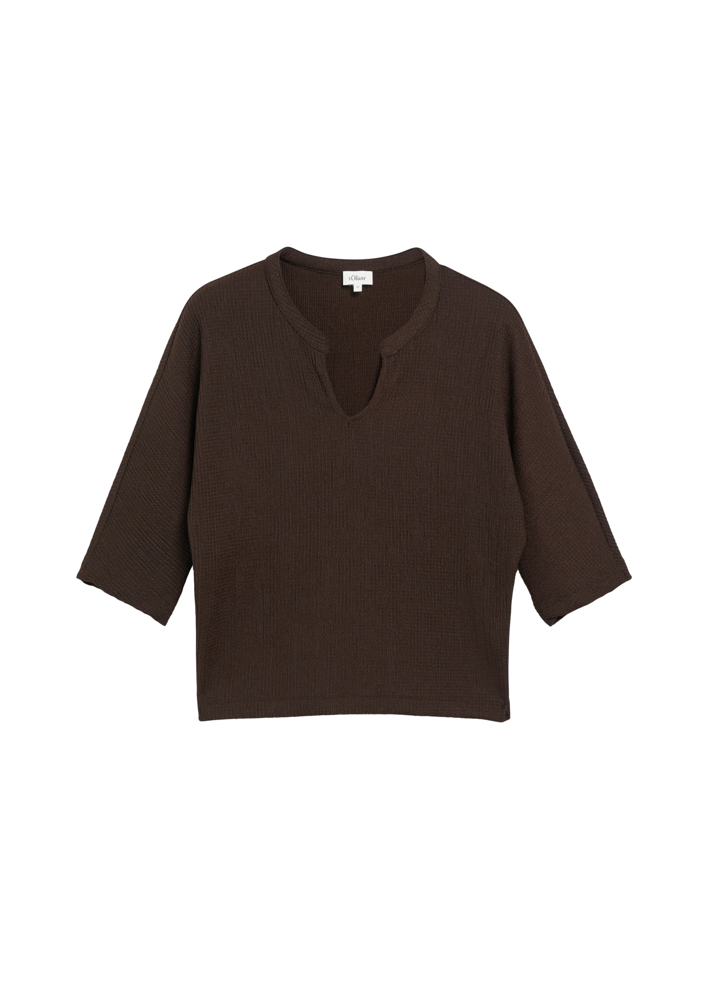 s.Oliver Shirt in Bruin: voorkant