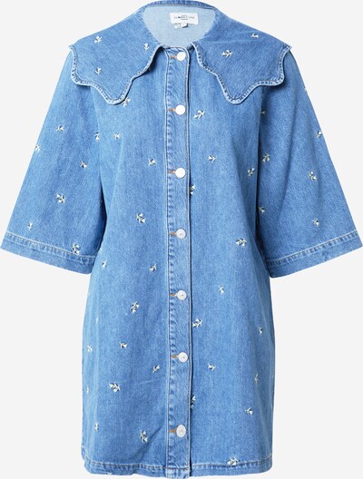 Global Funk Kleid 'Kendell' in blue denim / weiß, Produktansicht
