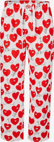 Lousy Livin Pyjamahose 'Valentines' in Weiß: Vorderseite