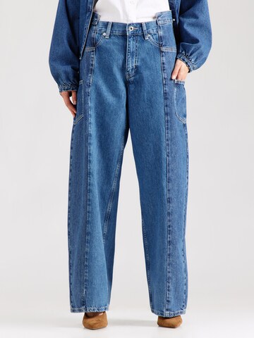 mėlyna KARL LAGERFELD JEANS „Baggy“ Darbinio stiliaus džinsai: priekis