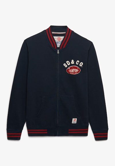 Superdry & Co Veste mi-saison en S en marine / rouge feu / blanc cassé, Vue avec produit
