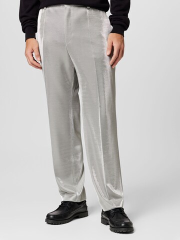 HUGO Regular Pleated Pants 'Teagan' in Grey: front