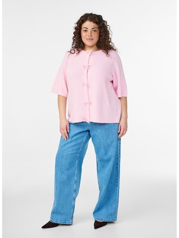 Zizzi Вязаная кофта 'Casunny' в Ярко-розовый