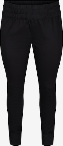 Zizzi Skinny Jeggings in Zwart: voorkant