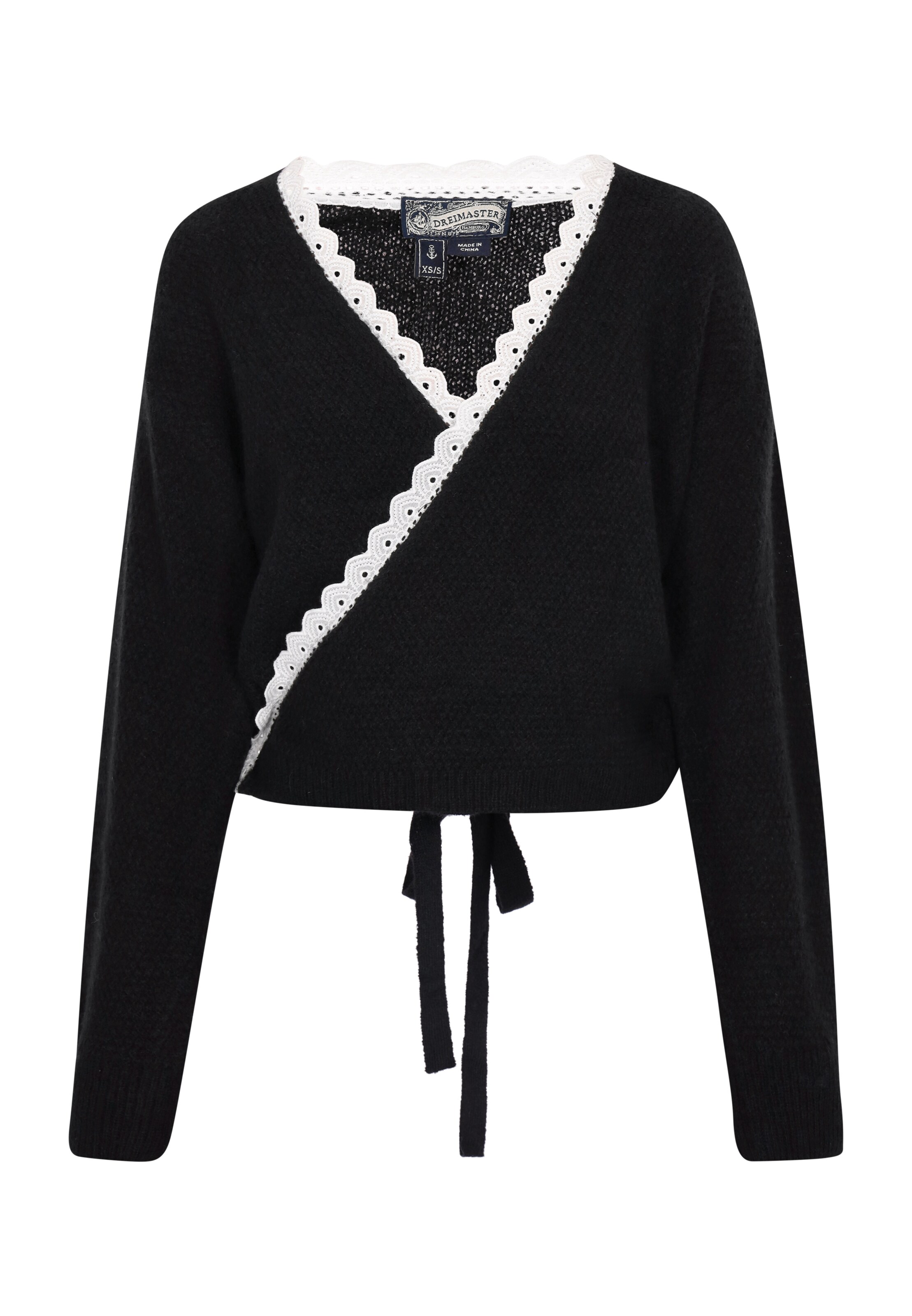 DreiMaster Vintage Вязаная кофта в Черный: спереди