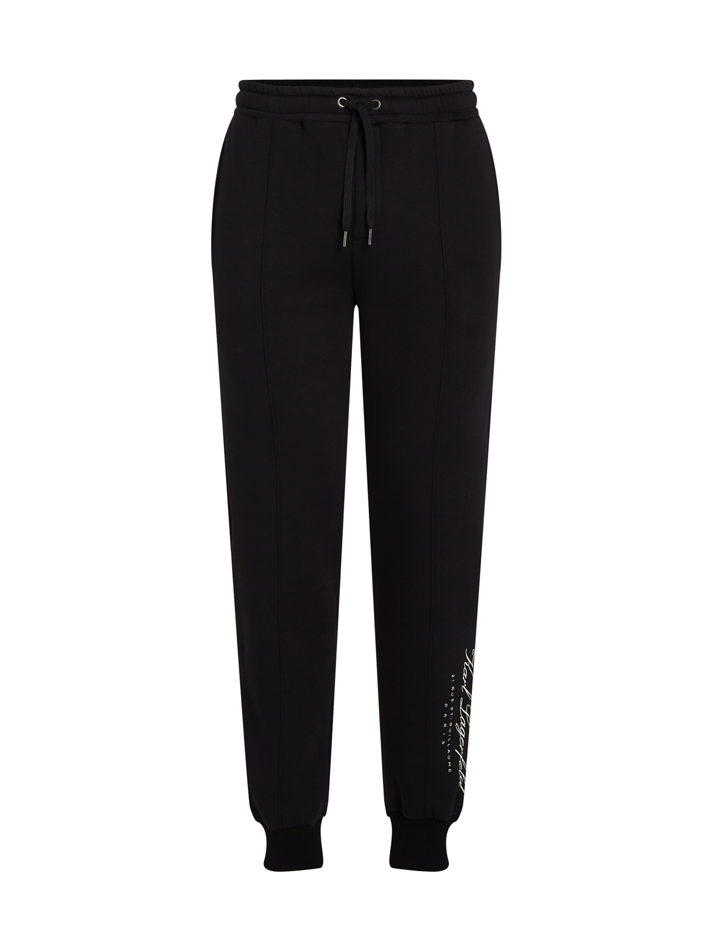 Karl Lagerfeld Regular Trousers ' Hotel Karl Pintuck' in Black: front