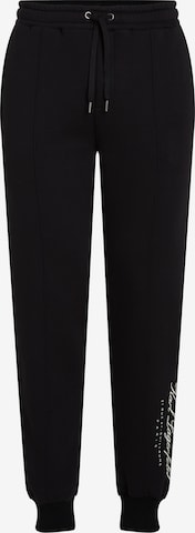 Karl Lagerfeld Regular Trousers ' Hotel Karl Pintuck' in Black: front