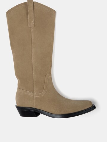 Pull&Bear Cowboystiefel in Beige