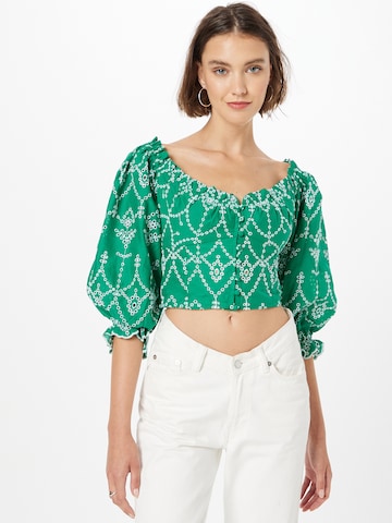 Gina Tricot Blouse 'Tindra' in Groen: voorkant