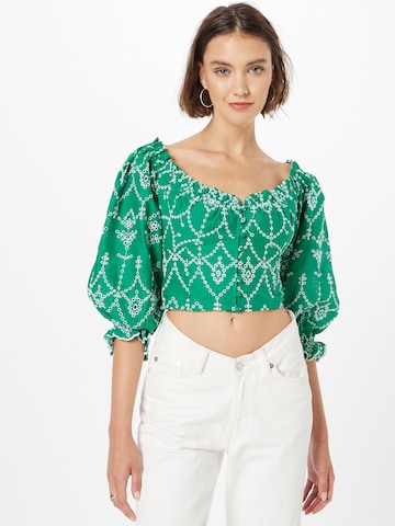 Gina Tricot Bluse 'Tindra' in Grün: predná strana