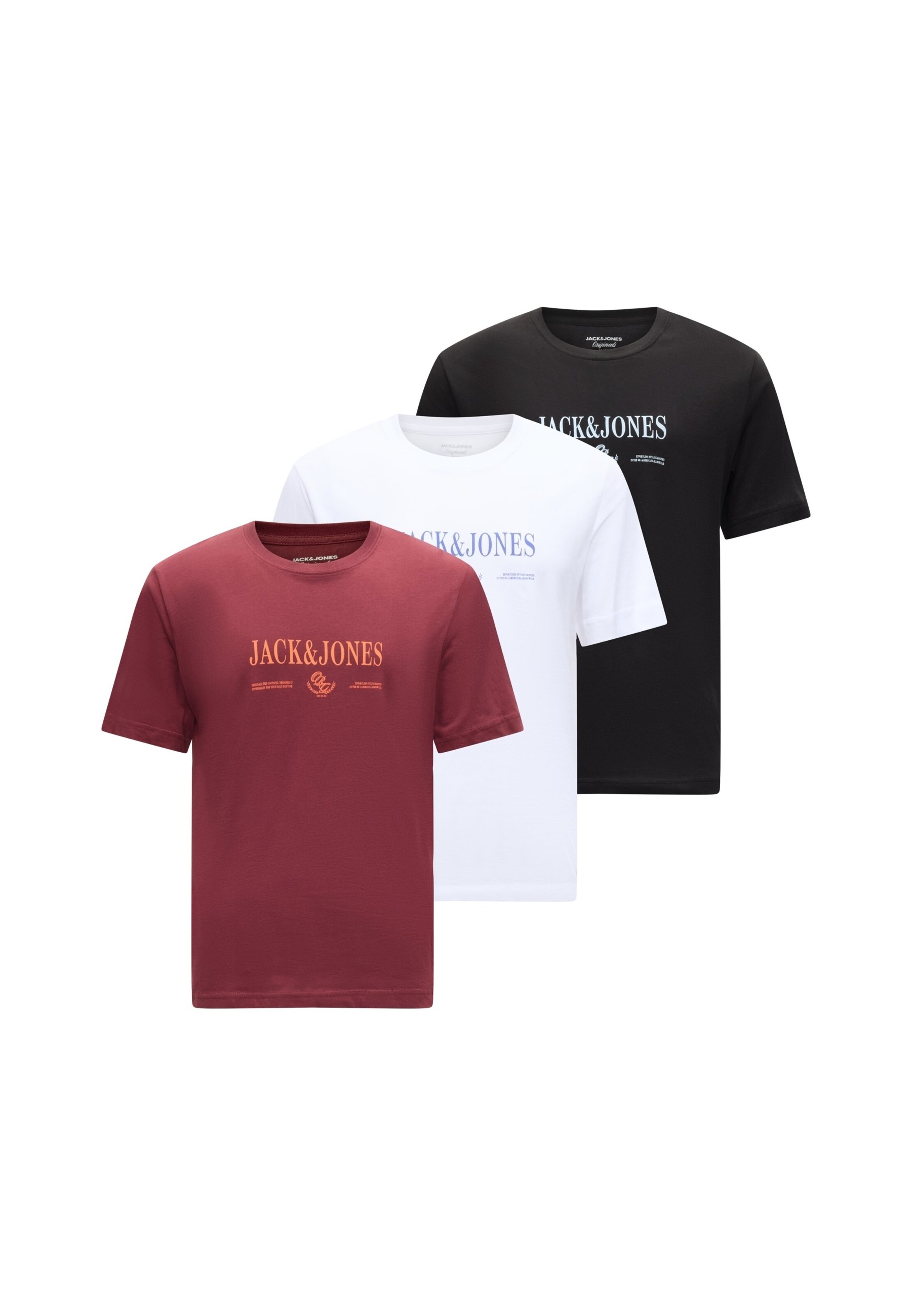Maglietta 'JORFREDERIKSBERG' in XS JACK & JONES di colore bordeaux / nero / bianco, Visualizzazione prodotti