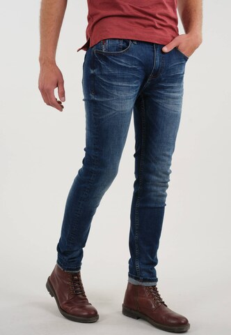 Coupe slim Jean 'Carlos' Deeluxe en bleu : devant