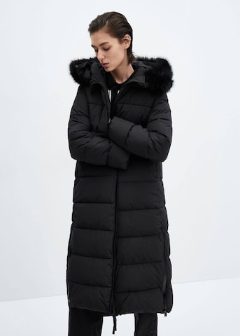 MANGO Zimní kabát 'Deluxy' – černá: přední strana