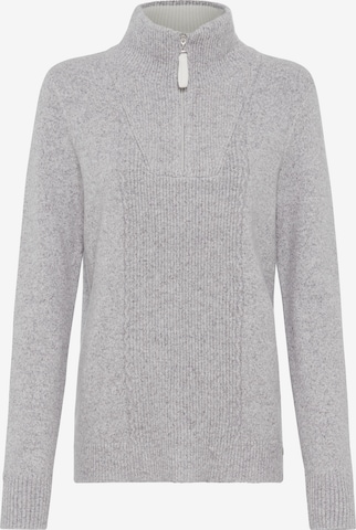 Olsen Pullover 'Henny', Troyer-Kragen in Grau: Vorderseite