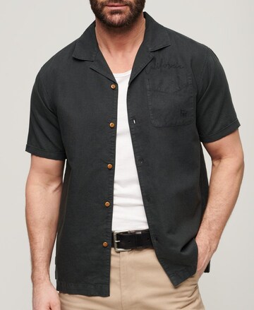 Superdry Regular fit Button Up Shirt 'Resort' in Black: front