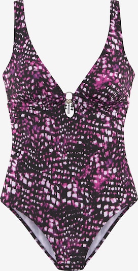 Bruno Banani Badeanzug in pink / schwarz / weiß, Produktansicht