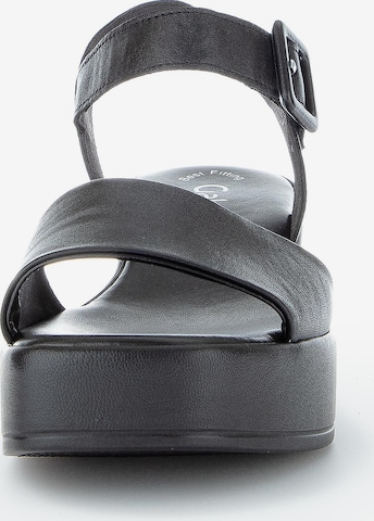 GABOR Sandały z rzemykami w kolorze czarny
