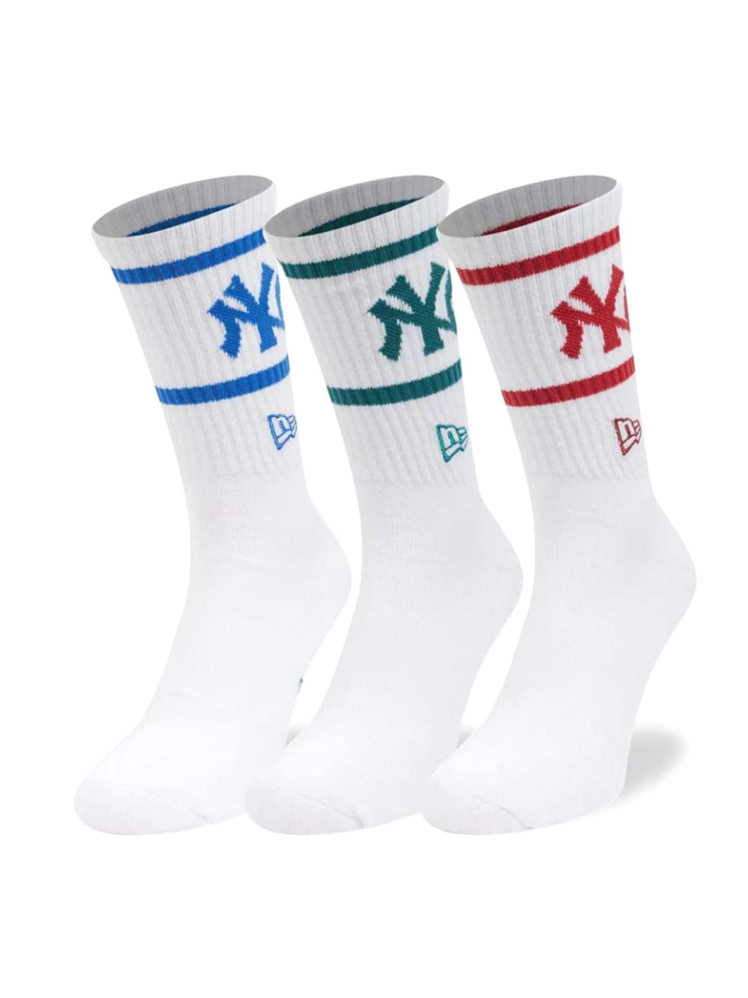 NEW ERA Socks 'MLB CREW SOCKS 3PK NEW YORK YANKEES' in White: front