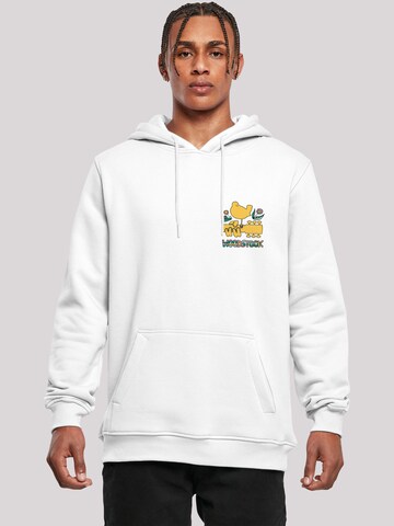 Sweat-shirt 'Woodstock' F4NT4STIC en blanc : devant