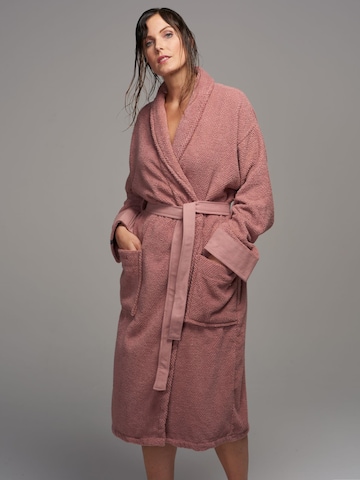 ESSENZA Long Bathrobe in Pink: front