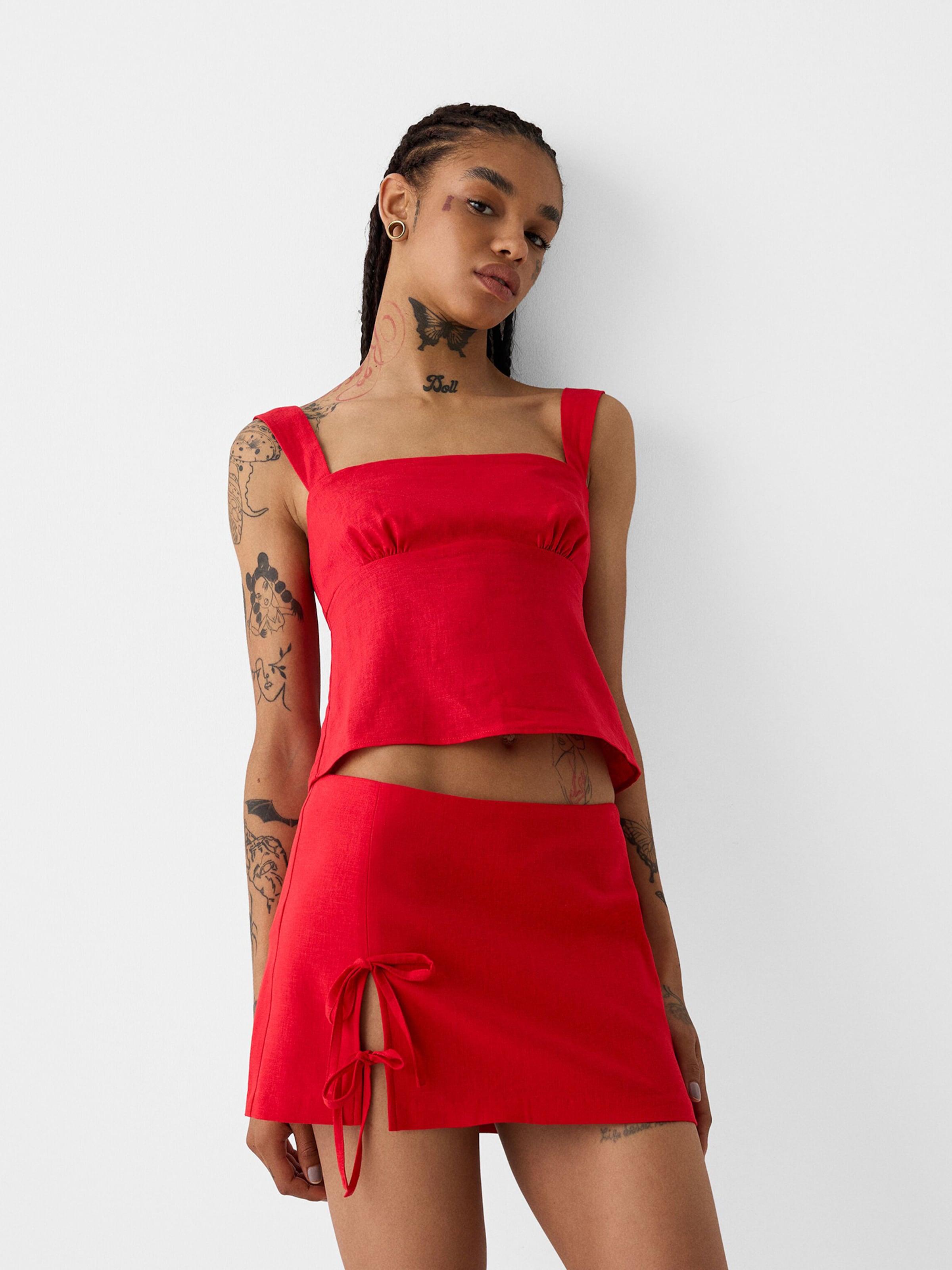 Jupe rouge bershka outlet