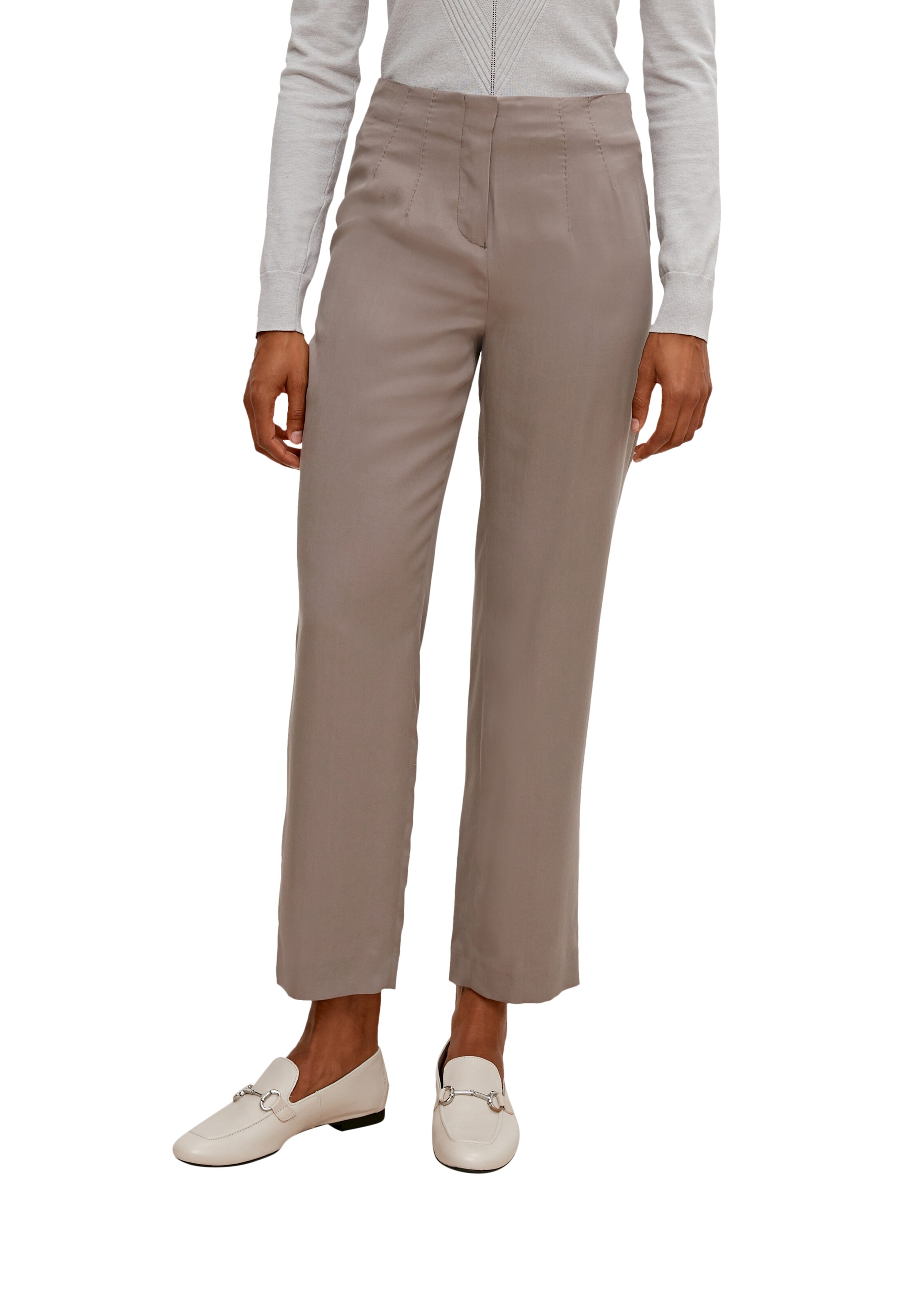 COMMA Regular Bundfaltenhose in Grau: Vorderseite