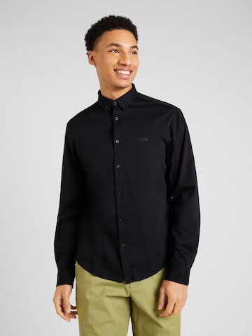 BOSS Regular fit Button Up Shirt 'B Motion L' in Black: front