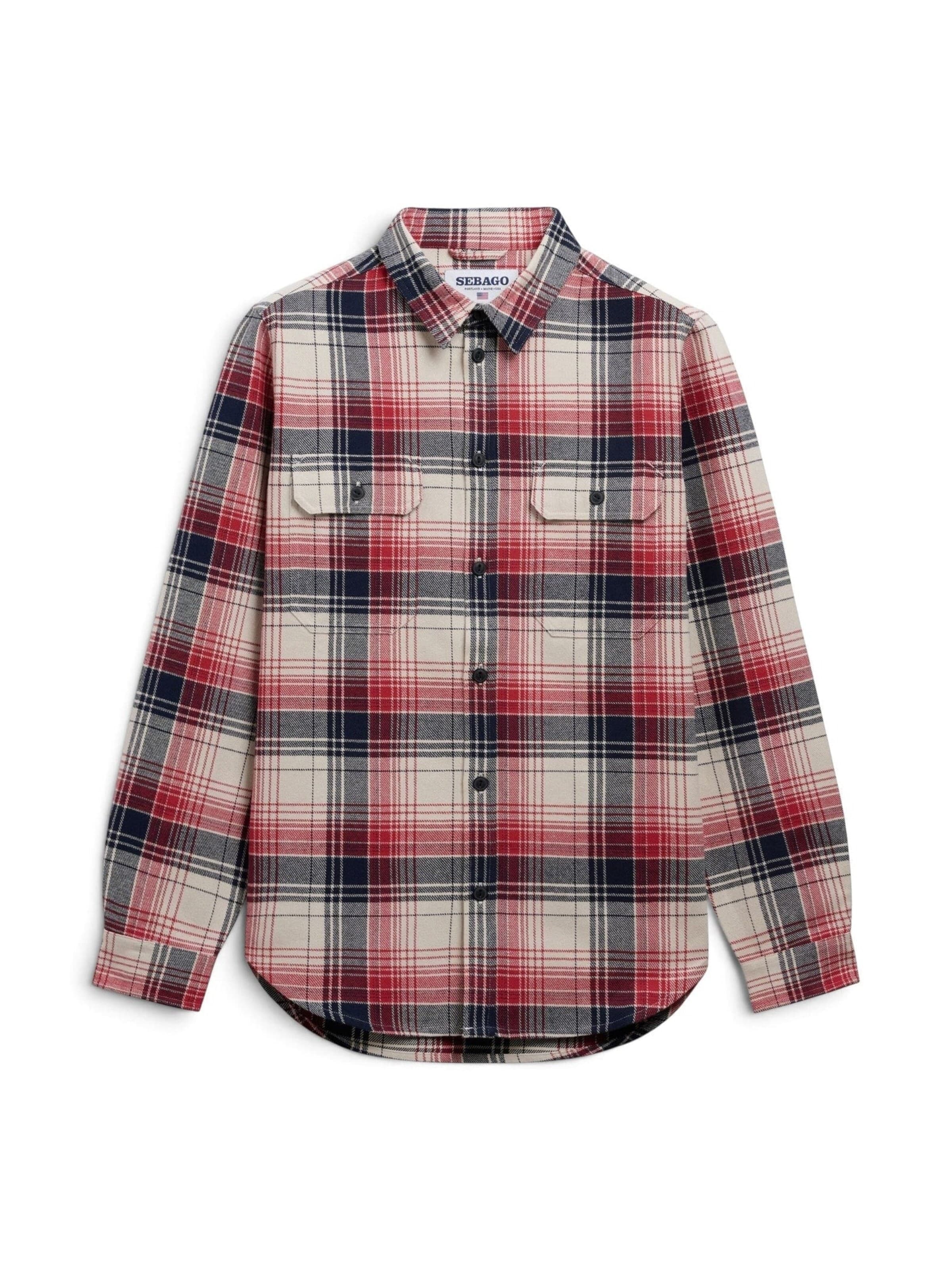 SEBAGO Button Up Shirt 'JIB OFF WHITE-BLUE-RED' in Mixed colors: front