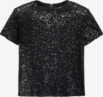 Tricou 'XSATURNO' de la MANGO pe negru: față