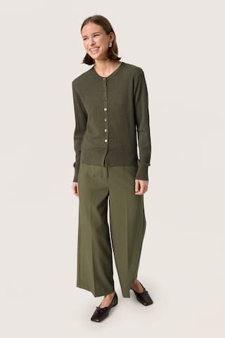 SOAKED IN LUXURY Knit cardigan 'Spina' in Green