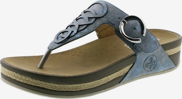 Rieker T-Bar Sandals in Blue: front