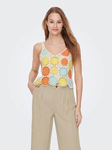 ONLY Knitted top 'Yvonne' in Beige: front