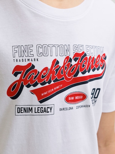 Jack & Jones Junior Тениска в размер 140 в морскосиньо / ярко червено / бяло, Преглед на продукта