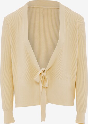 YASANNA Knit Cardigan in Beige: front