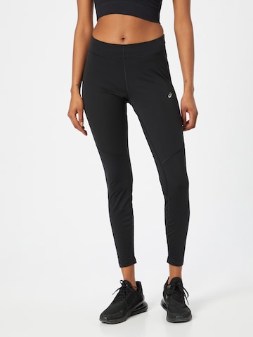 ASICS Skinny Workout Pants 'WINDBLOCK' in Black: front