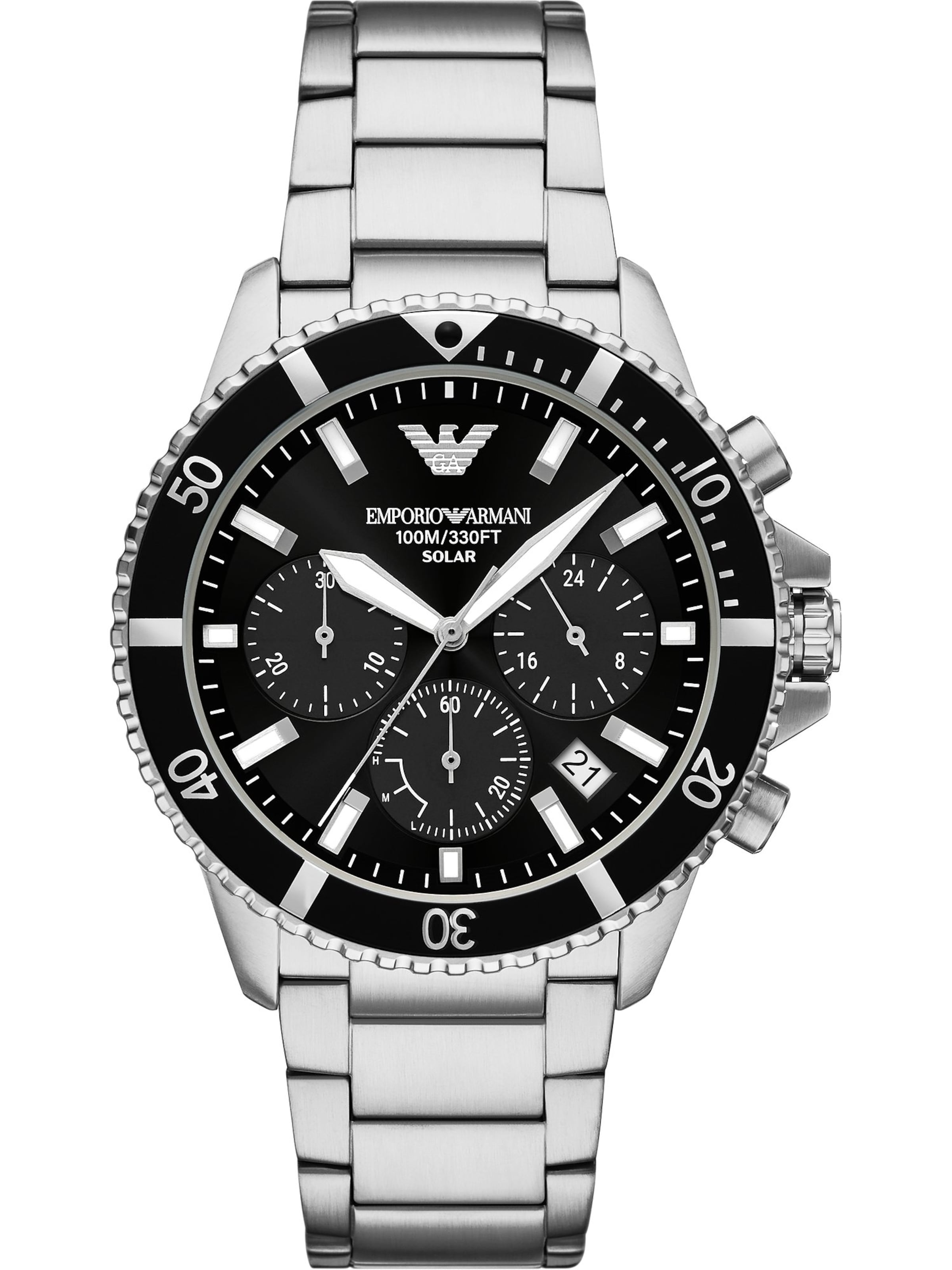 Emporio Armani Analoguhr in Schwarz: Vorderseite