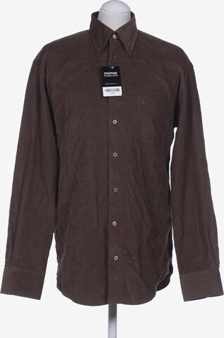 HECHTER PARIS Button Up Shirt in S in Brown: front