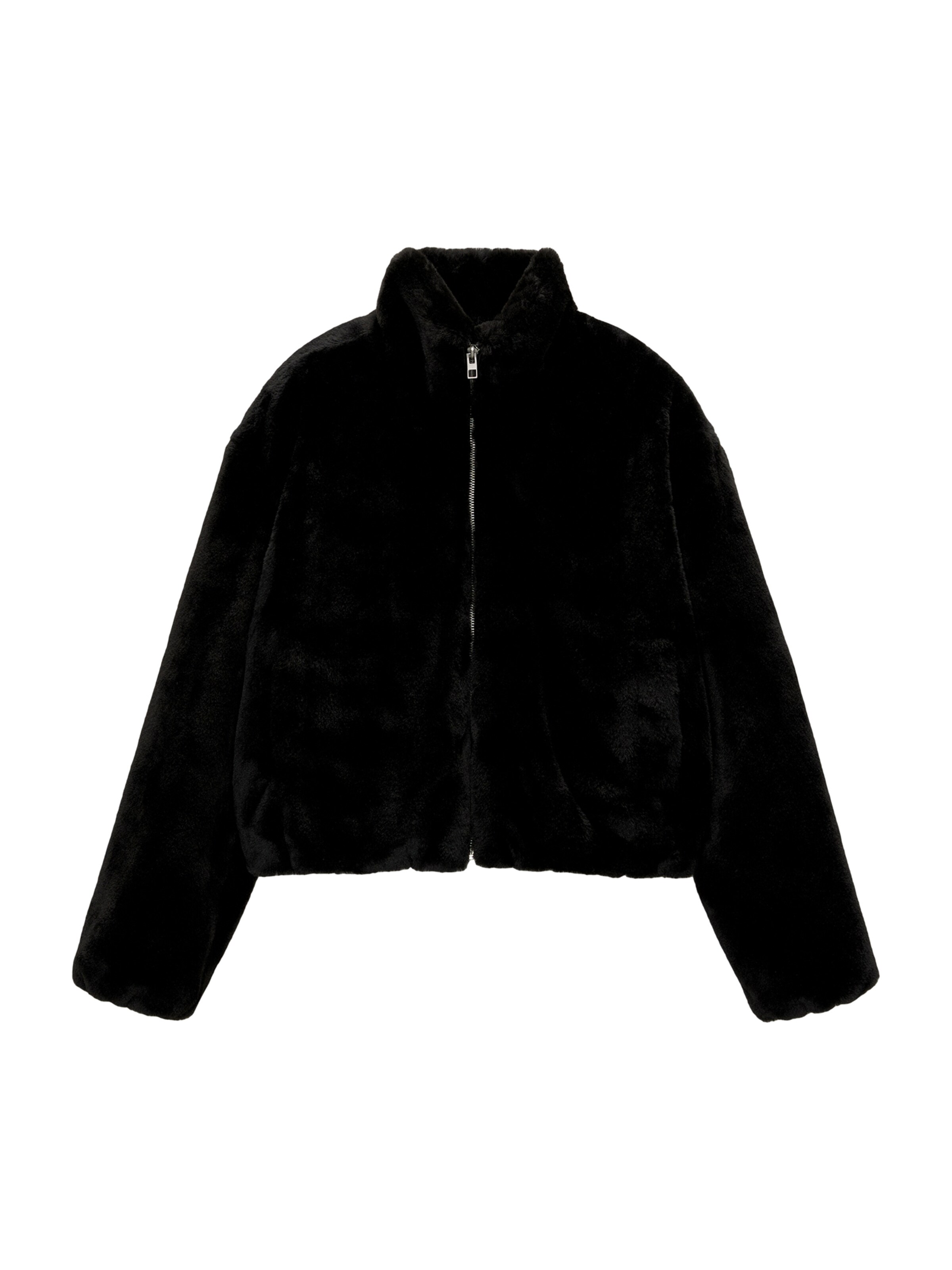 Pull&Bear Преходно яке в черно: отпред