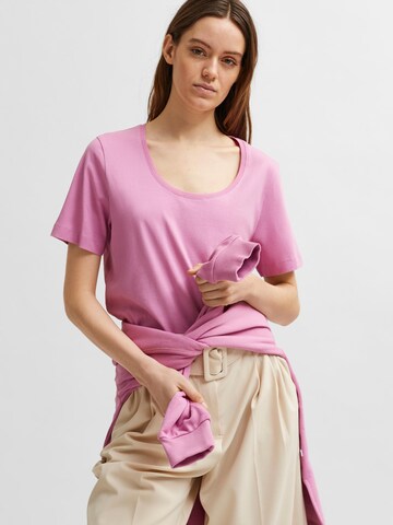 purpurinė SELECTED FEMME Marškinėliai