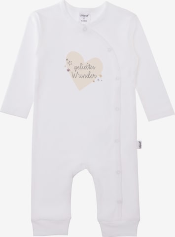 LILIPUT Dungarees 'Geliebtes Wunder' in White: front