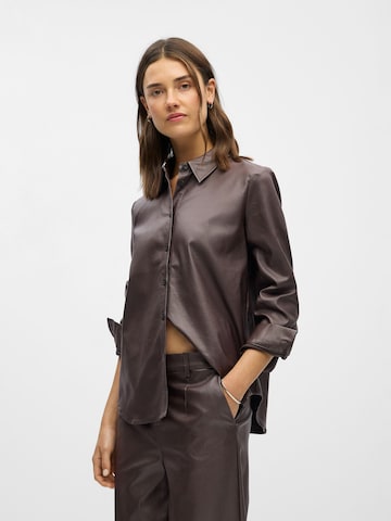 Camicia da donna 'OBJMelba' di OBJECT in marrone: frontale
