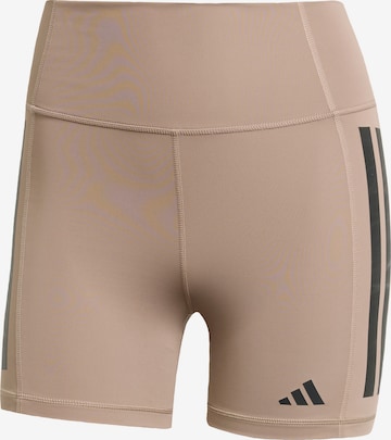ADIDAS PERFORMANCESkinny Sportske hlače 'Optime' - smeđa boja: prednji dio