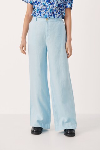 Part Two Wide leg Broek 'Ninnes' in Blauw: voorkant