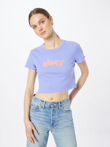 T-shirt Obey en violet : devant