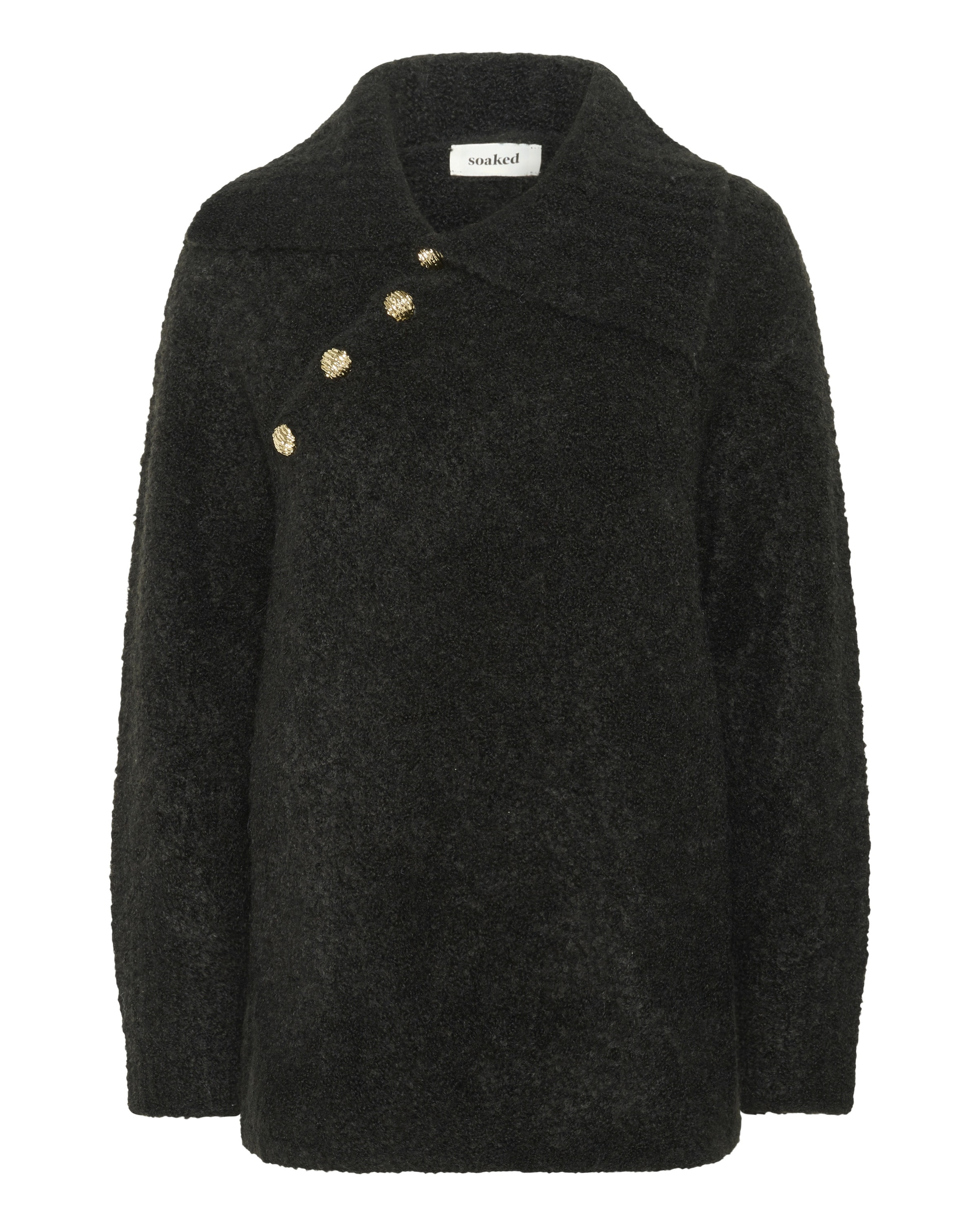 SOAKED IN LUXURY Pullover 'Amaris' in Schwarz: Vorderseite