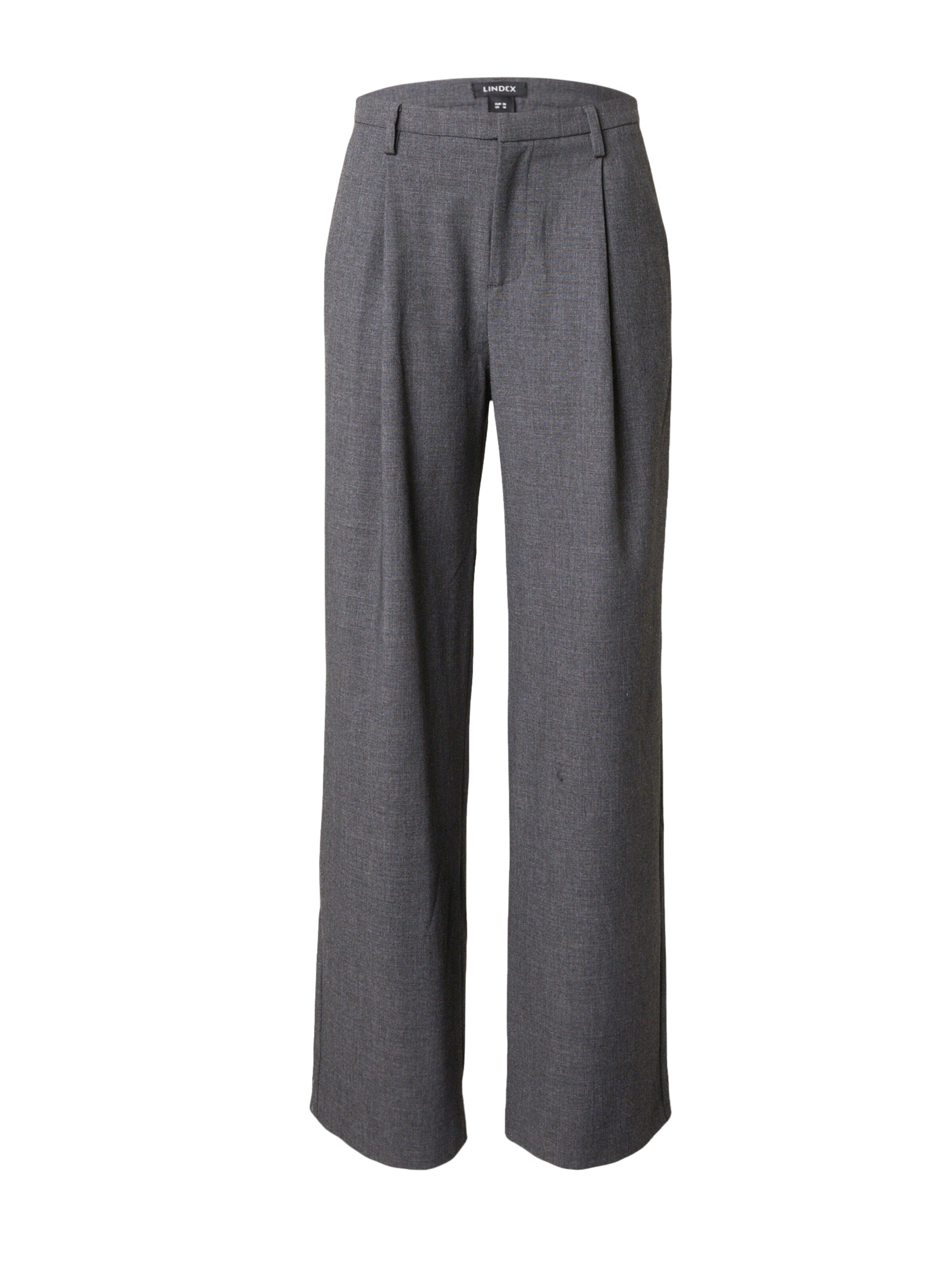 Lindex Calças com pregas 'Charlotte' em cinzento escuro, Vista do artigo
