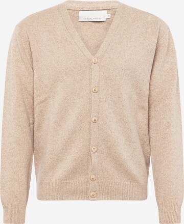 Casual Friday Knit Cardigan 'Karl' in Beige: front